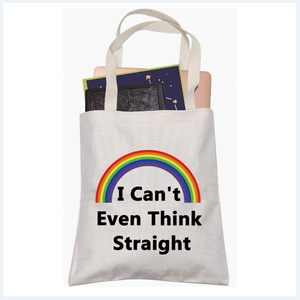Sac fourre-tout personnalisé en toile Impression personnalisée Amitié Égalité Amour LGBTQ Arc-en-ciel Fierté gay Allié - Product Image 3