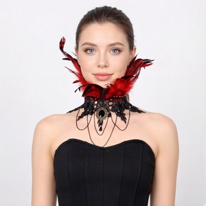 طوق دانتيل للهالوين بريش طبيعي متعدد الألوان، طقم أزياء تنكرية مريح للبالغين من الجنسين بمقاس مخصص - Product Image 6