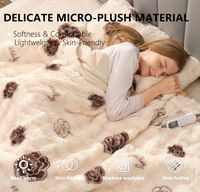 Couverture électrique en fourrure de lapin ultra douce, 10 niveaux de chauffage, chauffage rapide pour la chaleur du lit en hiver, taille king queen