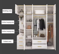 Meubles de chambre à coucher modernes et durables, armoires combinées pour vêtements, organisateur de placard, armoire en bois, garde-robes