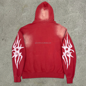 เสื้อมีฮู้ดพิมพ์ลายหน้าจอเฮฟวี่เวทแสงแดดสำหรับทุกเพศเสื้อมีฮู้ดไหล่ปล่อยผ้าฝรั่งเศสเทอร์รี่ผู้ผลิตโอเวอร์ไซส์ - Product Image 2