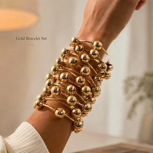 Nouvelle Arrivée Mode Vente en Gros à Prix Abordable Design Nouveauté Punk Balls Bracelets Élastiques en Or 18 carats pour Femmes Bracelets Chunky Joncs pour Femmes - Product Image 1
