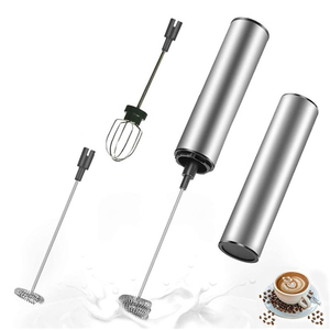 Batidora Eléctrica de Acero Inoxidable para Café, Espumador Automático de Matcha, Espumador de Leche Portátil Recargable por USB con 3 Cabezales de Batido - Product Image 1