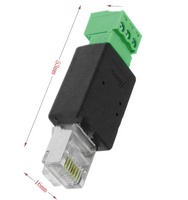 Adaptateur réseau RJ45 vers RS485, bloc de bornes à vis 3 broches, convertisseur, connecteur tête de cristal