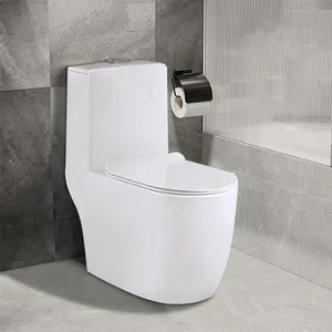 Água sifônico design áspero em uma peça banheiro branco montado chão wc vaso sanitário