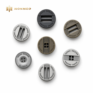 HONMEO 즉시 배송 가능 15mm 18mm 아연 합금 4홀 플랫 메탈 버튼 의류 자켓 가방 DIY 바느질 공예 버튼 금속 - Product Image 1