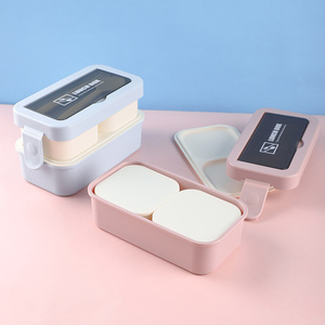 กล่องอาหารกลางวัน2ชั้นหลายชั้นพร้อมกล่องขนมขบเคี้ยวช้อนและส้อมสำหรับนักเรียนเด็กผู้ใหญ่ A02มล. ปิคนิคโรงเรียน - Product Image 2