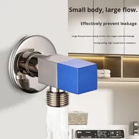 Robinet d'angle moderne minimaliste en cuivre massif (quatre voies) anti-goutte, finition brossée, pour cuisine et salle de bain, eau froide/chaude
