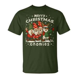 T-shirt Gnome des fêtes Merry Christmas Gnomies pour hommes Xl vert - Product Image 1