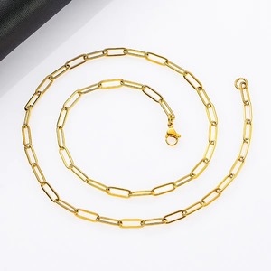 Kalung Rantai Klip Kertas Baja Tahan Karat Warna Emas/Perak Berkualitas Tinggi, Hadiah untuk Pria dan Wanita - Product Image 6