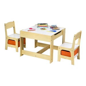 Vendita calda doppio lato tavolo <span class=keywords><strong>bambini</strong></span> disegnare studio gioca mobili in <span class=keywords><strong>legno</strong></span> <span class=keywords><strong>bambini</strong></span> tavolo e sedia per <span class=keywords><strong>bambini</strong></span> Set con scatola di immagazzinaggio - Product Image 4