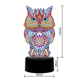 Haute qualité bricolage diamant peinture lampe lumière LED avec 7 couleurs décor à la maison <span class=keywords><strong>Table</strong></span> ornement veilleuse mosaïque artisanat - Product Image 2