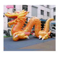 Décorations du Nouvel An chinois 2024, ballon gonflable rouge doré en forme de dragon zenith pour la publicité