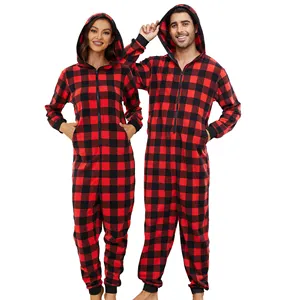 MQF Manta con capucha onesie para mujeres y hombres pijamas navideños familia