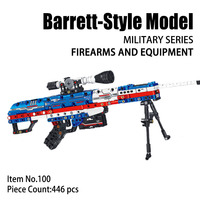 Jouet de construction éducatif DIY style Patriot Barrett, blocs de construction en plastique ABS universels pour garçons, enfants, cadeau d'assemblage