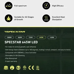 LedグローライトフルスペクトルLedグローライトLed1000W10バー645W6バーランプ植物用