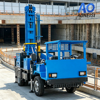 Foreuse hydraulique montée sur camion de 4,95T pour puits d'eau, profondeur 260m, vitesse de déplacement 50km/h, machine de forage de trous profonds