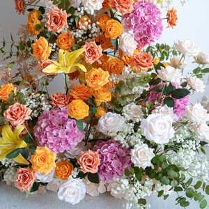 Arco <span class=keywords><strong>di</strong></span> Fiori Artificiali a Forma <span class=keywords><strong>di</strong></span> Corno per Matrimoni ed Eventi, Ghirlande per Corridoi, Decorazioni in Stile Giardino, Sfondi per Fotografia - Product Image 4