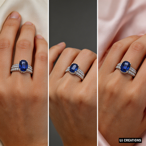 Bague personnalisée en or massif S925/9K/14K/18K/PT900/PT950 avec pierre précieuse ovale, diamant de laboratoire qualité VVS-VS, taille brillant, bijoux de mode - Product Image 5