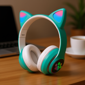 Auriculares Myrva con Orejas de Gato, Inalámbricos Bluetooth 5.0, Luz RGB, Sonido Estéreo para Juegos, Carga Tipo C - Product Image 2