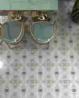 Carreaux de céramique pour salle de bain de la marque White Rabbit, carreaux de mosaïque en porcelaine, couleur bleue, dalles émaillées pour la décoration du salon