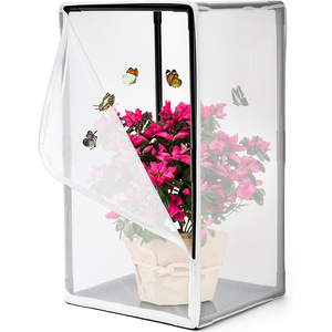 Großer Zusammenklappbarer Umweltfreundlicher Insektenkäfig mit Reißverschluss, Festem Muster und Kunststoffschale für Riesige Monarch-Schmetterlinge und Haustiere - Product Image 2