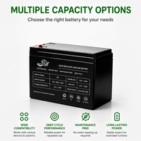 Batterie au plomb régulée par valve 12V 7Ah 10Ah 12Ah pour voiture électrique enfant, pulvérisateur, haut-parleur extérieur, lumière d'urgence de porte