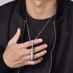 Kalung Wanita Pria Baja Anti Karat Kaca Pengumpul Pasir Bunga Botol Terbuka Liontin Kenangan Kalung Perhiasan Guci Kremasi - Product Image 2