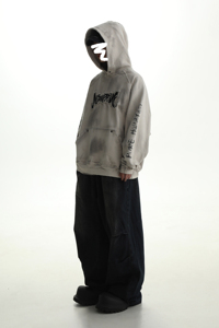 Sudadera con Capucha y Pantalones Deportivos de Invierno, Estilo Rhinestoney2K, Ropa Urbana Vintage, Lavado Ácido, Logotipo Bordado Desgastado, Personalizado con Relieve, 100% Algodón - Product Image 4