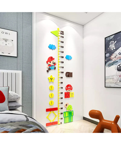 Autocollant mural Super <span class=keywords><strong>Mario</strong></span> pour la mesure de la taille, décoration murale pour chambre d'enfant, autocollant de dessin animé - Product Image 1