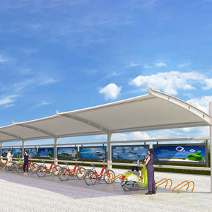 近代的な環境に優しい屋外駐車場用引張り膜構造金属屋根ホテル用ヴィラガレージ - Product Image 6