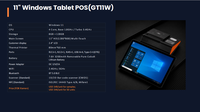 GOODCOM - Último Modelo de Terminal Punto de Venta con Pantalla Táctil Dual de 11 Pulgadas, NFC, Windows 11, Impresora de Recibos de 80 mm, Todo en Uno
