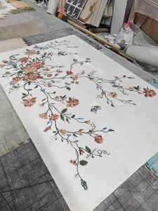 सफेद संगमरमर और टेराज़ो पत्थर स्क्वायर वाटरजेट फर्श सीढ़ियों सजावटी फूल मोज़ेक टाइल पदक - Product Image 6