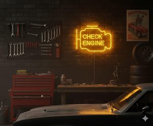 ป้ายไฟ LED รูปเครื่องยนต์อะคริลิคติดผนังสำหรับตกแต่งห้องแมนเคฟหรือโรงรถ ใช้พลังงานจาก USB (157x118 นิ้ว สีเหลือง) - Product Image 4