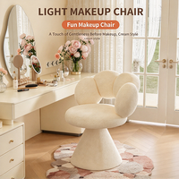 Chaise de maquillage pivotante design avec dossier, tabouret haut de gamme pour chambre de fille, dressing et coiffeuse