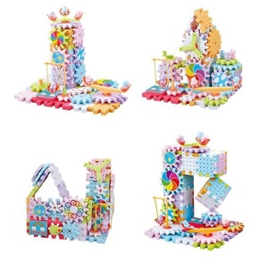 Blocs de construction 3D en plastique, moules de blocs emboîtables, jouets de puzzle rotatifs à engrenages, ensemble pour enfants, grandes pièces à engrenages rotatifs - Product Image 3