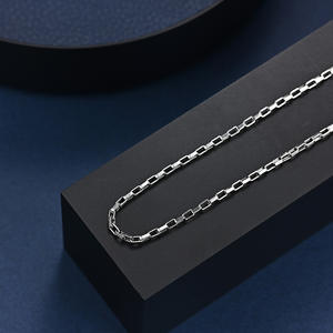 <b>Titanium</b> Steel Box <b>Chain</b> Necklace Long Simple Geometric Design For Men - Product Image 5