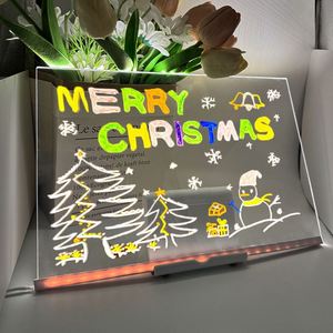 7 Color LED Drawing Pad Light-Up Acrylic <b>Message</b> <b>Board</b> with Luminous Stand for Home Desk Dry Erase <b>Board</b> - Product Image 5
