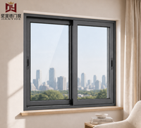 Fenêtres coulissantes modernes à double vitrage avec cadre en alliage d'aluminium, fonction coupe-vent, taille personnalisée, couleurs blanc/noir, 5+ pièces pour salon