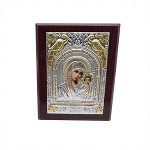 Orthodoxe Mount Athos Ikone 3D Vergoldete Metall-Gravur Jesus Christus Engel Weihnachtsmünze JInBa Marke für Holzkisten Wandschilder - Product Image 6