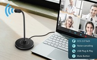 Mikrofon Konferensi USB CMTECK G009 Harga Pabrik dengan Peredam Kebisingan ENC, Mikrofon Kondensor Desktop untuk Rekaman