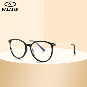 ฟาไลเออร์ แคทอายกรอบแว่นตา TR90 น้ำหนักเบาป้องกันแสงสีฟ้าสำหรับผู้หญิงดีไซน์ทรงกลมเต็มกรอบ 87048 - Product Image 4