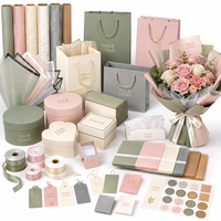 Fournitures de fleuriste en gros, papier d'emballage pour fleurs avec logo personnalisé, pochettes pour bouquets, sacs, boîtes, rubans