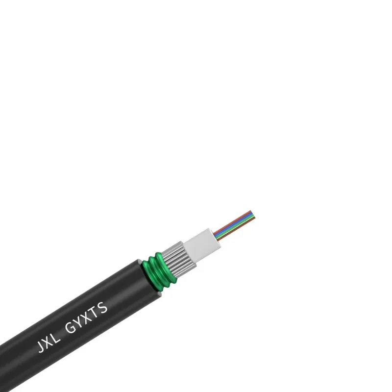 High quality single mode GYXTS fiber optical cable 4 Core PE Jacket GYXTS fibre optic cable outdoor