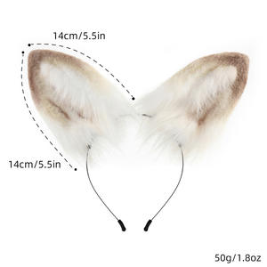 عصابة رأس يدوية الصنع على شكل أذن حيوان كرتوني من العقيق الأحمر لعروض الكوميكس - Product Image 3