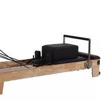 JUNYIRUN JYR-OR03 Reformer d'entraînement à noyau en chêne, 5 ressorts, roue en PU ultra-silencieuse, réglable, portable, pour la maison, la salle de sport et le fitness