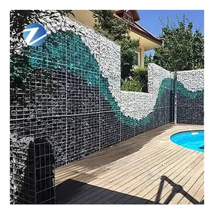 Panier en pierre malla de gabion mur 2 mètres de haut coût galvanisé soudé treillis métallique gabion panier clôture pour murs de soutènement