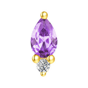 Piercing storie 14K oro massiccio taglio pera CZ Top Piercing gioielli Piercing - Product Image 2