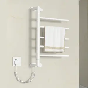 Punch-free Set Bathroom Ladder Towel Rack Warmer Hot Wall Mounted Electric Radiator