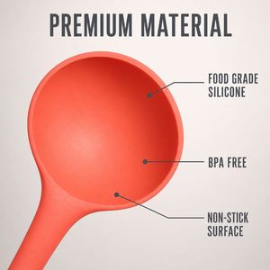 Cuchara de Cocina Profunda de Goma Resistente al Calor y Antiadherente, Cucharas para Sopa de Silicona No Tóxicas - Product Image 3